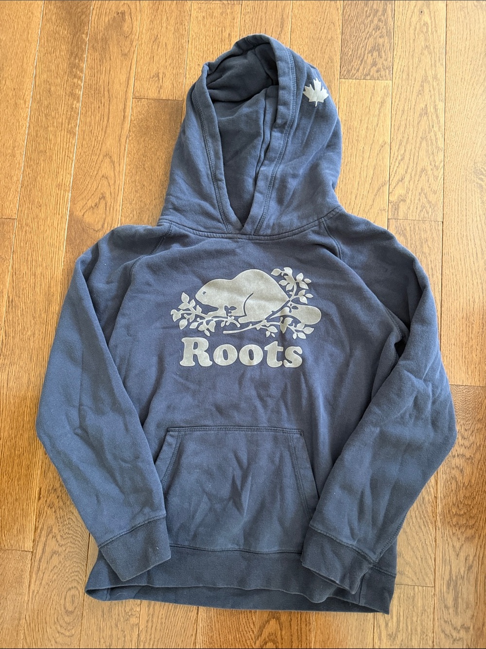 Roots Kids XXL Slate Blue Hoodie with grey Logo